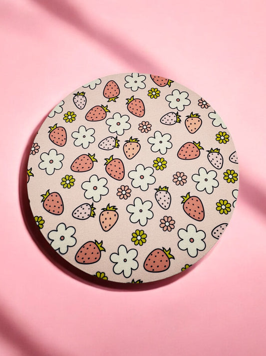 Strawberry Flower Mouse Pad