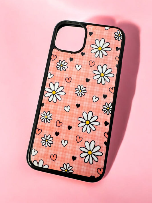 Checkered Daisy Phone Case