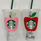 Personalised Starbucks Teacher Apple